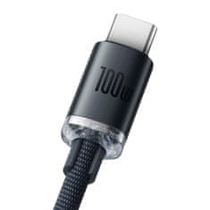BASEUS Crystal Shine kabel USB na USB-C, 100 W, 2 m (črn)