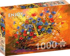 ENJOY Puzzle Košara z rožami 1000 kosov