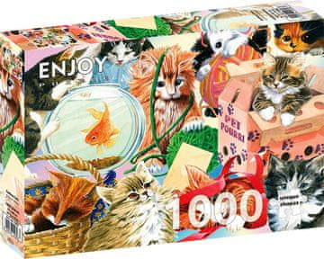 ENJOY Puzzle Radovedne mačke 1000 kosov