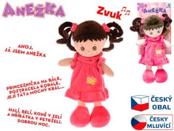 Anezka 36 cm lutka na baterije Češko govoreča in pojoča brunetka