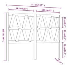 Vidaxl Posteljno vzglavje 141x4x100 cm trdna borovina