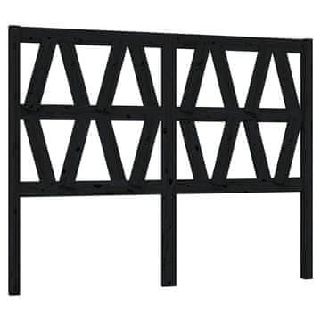 Vidaxl Posteljno vzglavje črno 126x4x100 cm trdna borovina