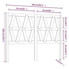 Vidaxl Posteljno vzglavje sivo 166x4x100 cm trdna borovina