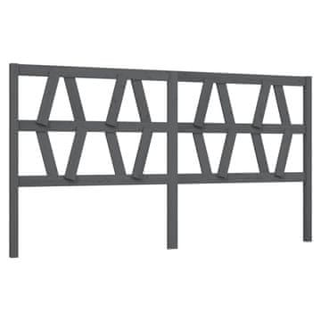 Vidaxl Posteljno vzglavje sivo 206x4x100 cm trdna borovina