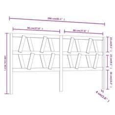 Vidaxl Posteljno vzglavje črno 206x4x100 cm trdna borovina