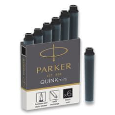 Parker Mini stekleničke za črnilo, 6 kosov - črne