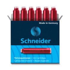 Stekleničke s črnilom Schneider, 6 kosov, rdeče barve