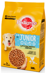 Pedigree Junior suha hrana za pasje mladiče, piščanec & riž, 500 g