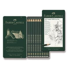 Faber-Castell Grafitni svinčnik Castell 9000 Art Set 12 kosov, pločevinasta škatlica
