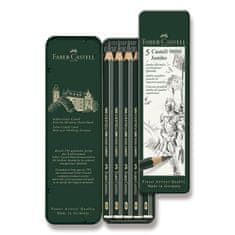 Faber-Castell Grafitni svinčnik Castell 9000 Jumbo 5 kosov, pločevinasta škatlica