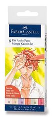 Faber-Castell Faber - Castell Marker Pitt Umetniško pero Manga Kaoiro 6 kosov