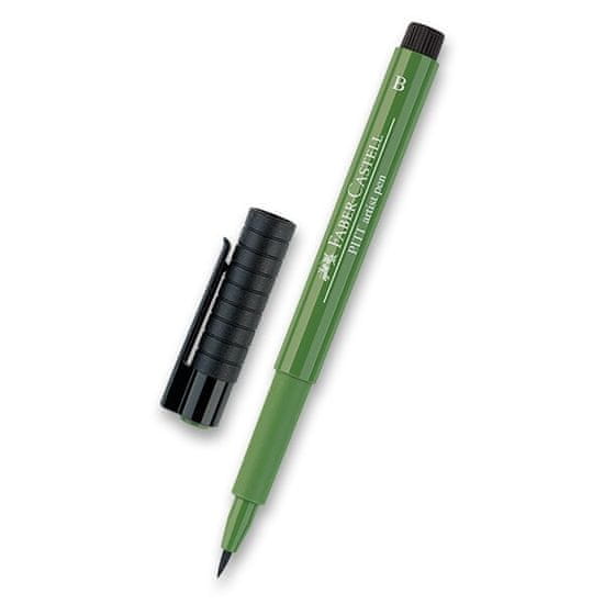 Faber-Castell Pitt Artist Pen Brush - zeleni odtenki 167, trajno zelena olivna