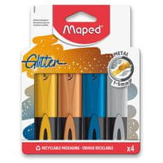 Maped Označevalnik Fluo Peps Glitter Metal set 4 barv