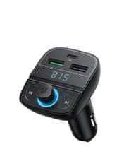 Ugreen Oddajnik FM CD229, Bluetooth 5.0, USB QC 3.0, USB-C PD, microSD (črn) - odprodaja