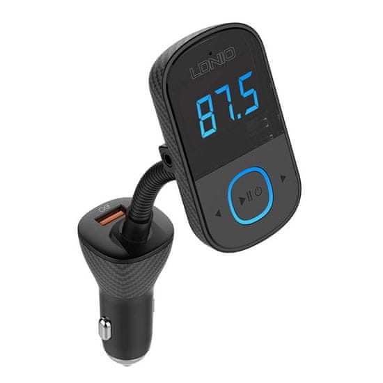 LDNIO Oddajnik FM C705Q z Bluetooth, 2x USB + USB-C (črn)