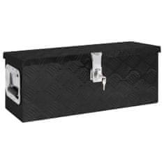 Greatstore Škatla za shranjevanje črna 60x23,5x23 cm aluminij