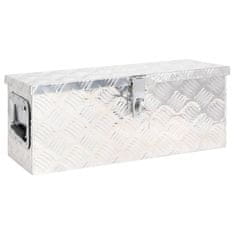Vidaxl Škatla za shranjevanje srebrna 60x23,5x23 cm aluminij