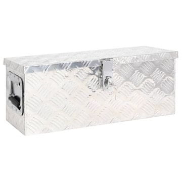 Vidaxl Škatla za shranjevanje srebrna 60x23,5x23 cm aluminij