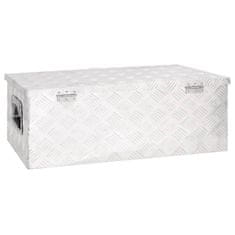 shumee Škatla za shranjevanje srebrna 80x39x30 cm aluminij