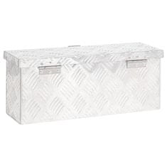 Vidaxl Škatla za shranjevanje srebrna 50x20,5x15 cm aluminij