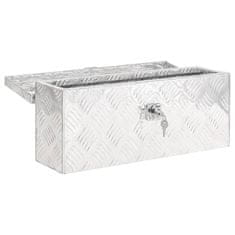 shumee Škatla za shranjevanje srebrna 50x20,5x15 cm aluminij