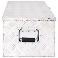 Vidaxl Škatla za shranjevanje srebrna 80x39x30 cm aluminij