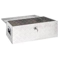 shumee Škatla za shranjevanje srebrna 80x39x30 cm aluminij