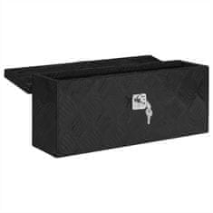 Vidaxl Škatla za shranjevanje črna 50x20,5x15 cm aluminij