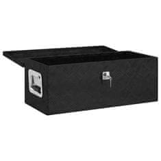 Vidaxl Škatla za shranjevanje črna 70x31x27 cm aluminij
