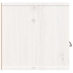 Vidaxl Stenska omarica bela 60x30x30 cm trdna borovina