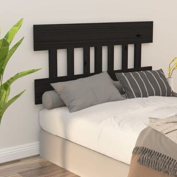 Vidaxl vidaXL Vzglavje postelje črno 183,5x3x81 cm masivni borov les