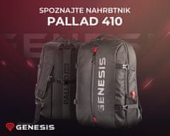 Genesis PALLAD 410 univerzalni nahrbtnik, za prenosnike do 39,6 cm, trpežen, črn