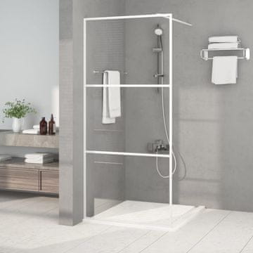 Vidaxl vidaXL Tuš paravan, bel, 90x195 cm, prozorno ESG steklo