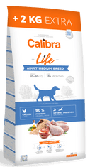 Calibra Life hrana za odrasle pse srednjih pasem, s piščancem, 12 + 2 kg