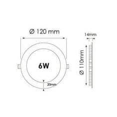 master LED 6W vgradni LED panel 4000K okrogli beli