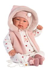 Llorens Realistična lutka dojenčka z zvočnimi učinki in mehkim telesom, 44 cm
