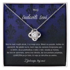 Lovilion Moji čudoviti ženi - Ogrlica s 14K belim zlatom s cirkoni FIORA