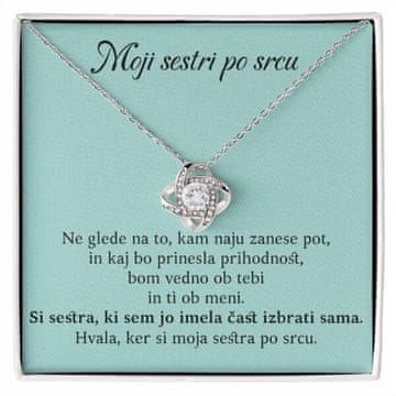 Lovilion Moji sestri po srcu - Ogrlica s 14K belim zlatom s cirkoni NILAH