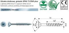 Spax Vijak za les cink bele barve (200) txtg 4.0*40mm wirox mini