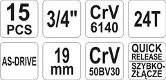 Eprim KOMPLET ORODIJ 3/4' 15CZ.