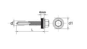 shumee IMPAX SJÄLVBORRANDE SKRUV MED EPDM #12MM RAL8004 5,5*32MM - 2 ST - 635248004*32