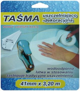 shumee DOKONČOVACIA PÁSKA 3,2 M 41 MM BIELA - SIL TAS 41