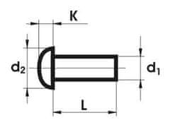 Greatstore Aluminijasta trdna zakovica s kroglično glavo 4,0*10 mm