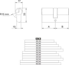 Greatstore Medeninasti asimetrični vložek 35/55