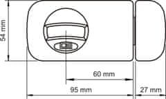 Greatstore Površinska ključavnica 3 ključi tb61 60mm bela