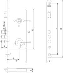 shumee VGRADNA KLJUČAVNICA LOB Z 72 POLNIMI ZA CILINDER ZT75 14B - MP ZW T72 W