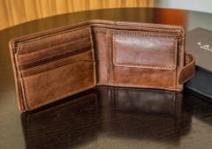 Lagen usnjena denarnica Cash Saver rjava TAN