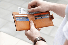 Solier usnjena denarnica CASH Minimal Camel