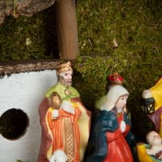 Family Christmas Jaslice lesne s keramičnimi figurami 30 x 10 x 20cm