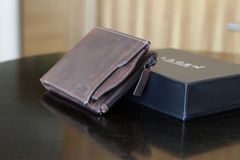 Lagen usnjena denarnica Cash & Card TAN